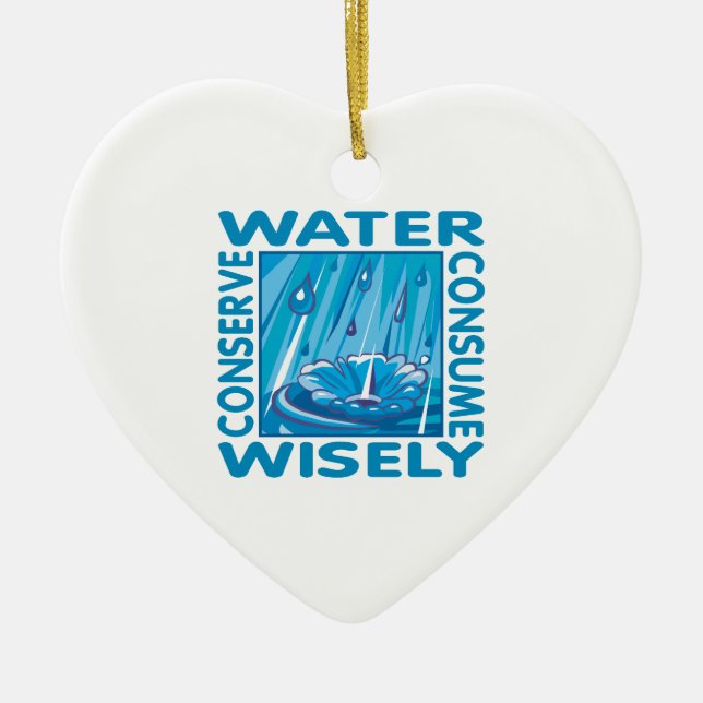 Water Conservation Ceramic Ornament (Front)