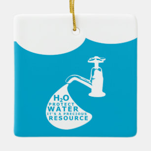 Water Conservation Ceramic Ornament