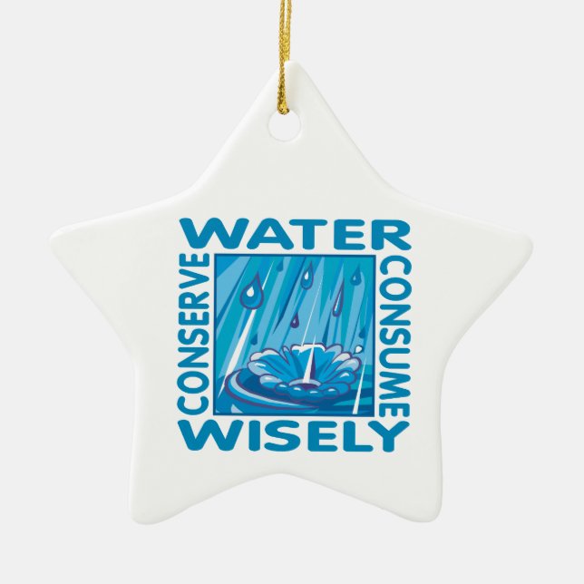 Water Conservation Ceramic Ornament (Front)