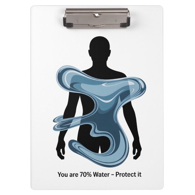 Water Conservation Eco Awareness Design Clipboard (Front)