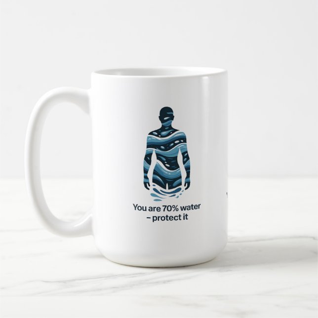 Water Conservation Eco Awareness Design Coffee Mug (Left)