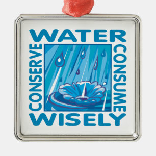 Water Conservation Metal Ornament