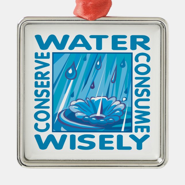 Water Conservation Metal Ornament (Front)