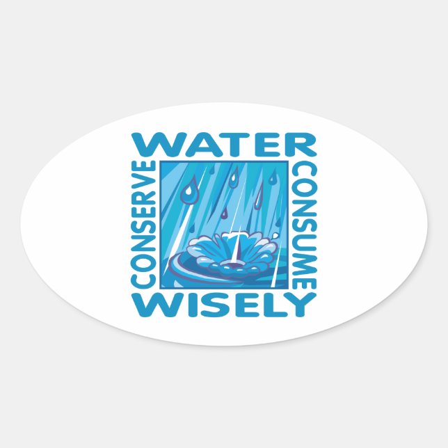 Water Conservation Oval Sticker (Front)