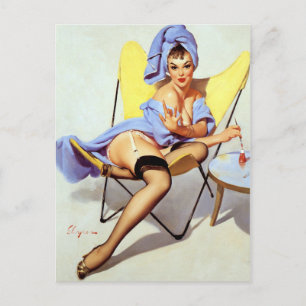 Water Cooler Pin Up Postcard
