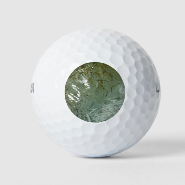 Water-Covered Rock Slab Nature Photo Golf Balls (Front)