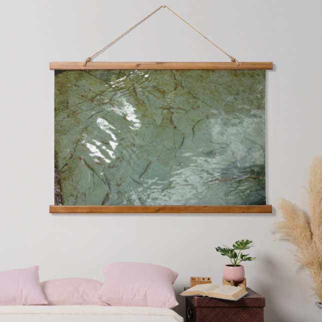 Water-Covered Rock Slab Nature Photo Hanging Tapestry (Bedroom)