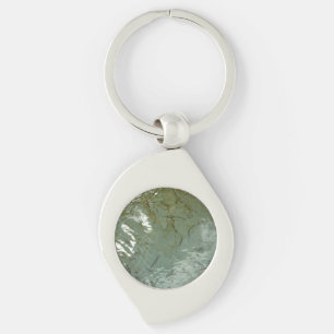 Water-Covered Rock Slab Nature Photo Keychain
