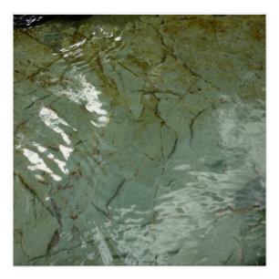 Water-Covered Rock Slab Nature Photo Poster