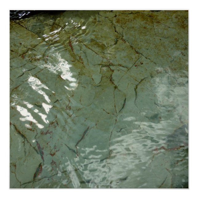 Water-Covered Rock Slab Nature Photo Poster (Front)