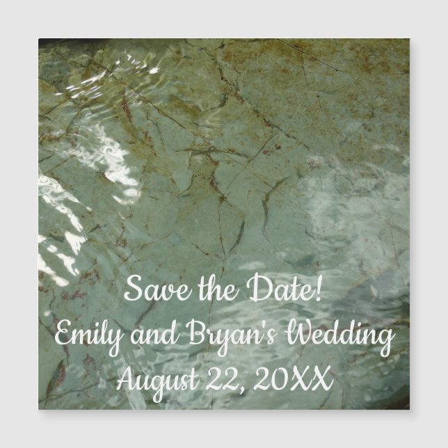 Water-Covered Rock Slab Nature Photo Save the Date (Front)