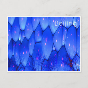 water cube beijing bubbles postcard