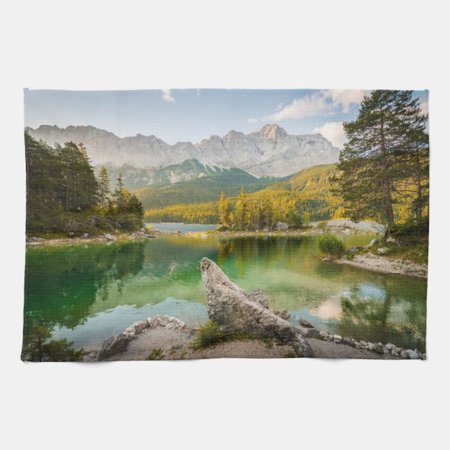 Water | Dachstein Mountains Lake Germany Kitchen Towel (Horizontal)