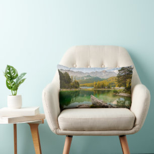 Water Dachstein Mountains Lake Germany Lumbar Pillow