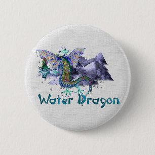 Water Dragon 2 Inch Round Button