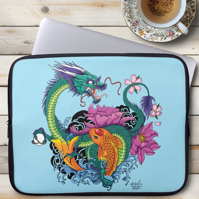 Water Dragon & Koi Laptop Sleeve (Creator Uploaded)