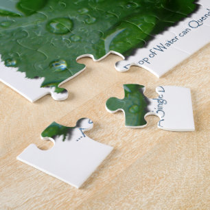 Water Drip on Leaf Water Conservation Design Jigsaw Puzzle