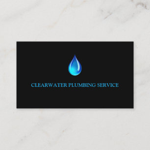 Water Drip Professional Plumbing Plumber Service Business Card