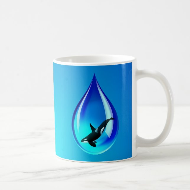 Water Drop and Orca Coffee Mug (Right)