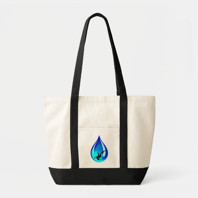 Water Drop and Orca Tote Bag (Front)
