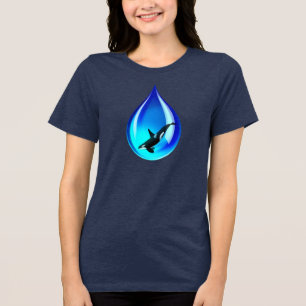 Water Drop and Orca Tri-Blend Shirt