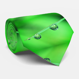 Water Drop Green Foliage Pattern Tie