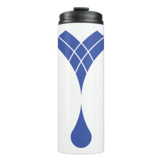 water drop logo on thermal tumbler