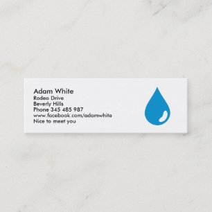 Water drop mini business card