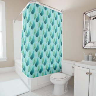 Water drop shower curtain