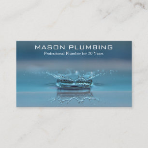 Water Drop Splash - Plumber - Business Card