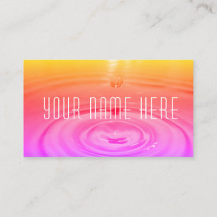 water drop splashing pink ripples splash business card