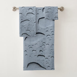 Water Droplet Abstract Crystal Clear Patterns Bath Towel Set