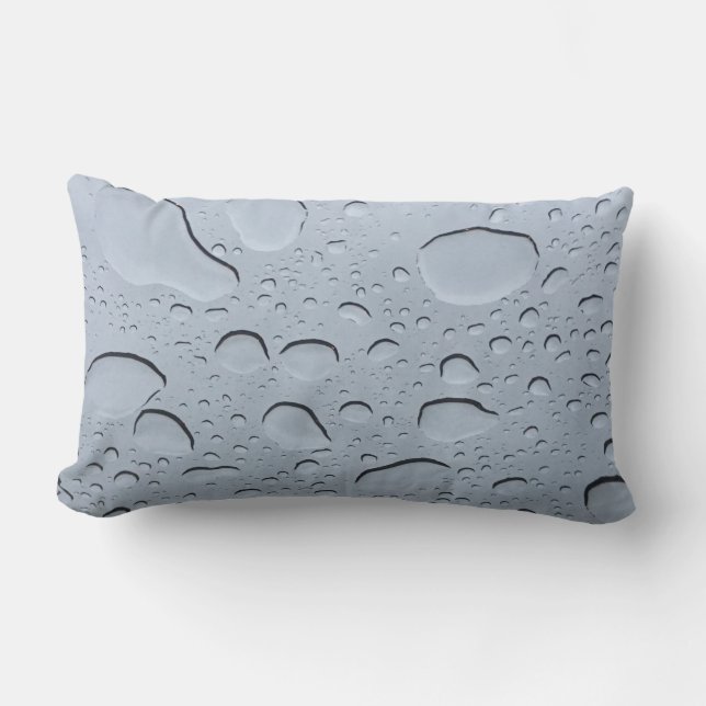 Water Droplet Abstract Drops Crystal Clear Pattern Lumbar Pillow (Front)