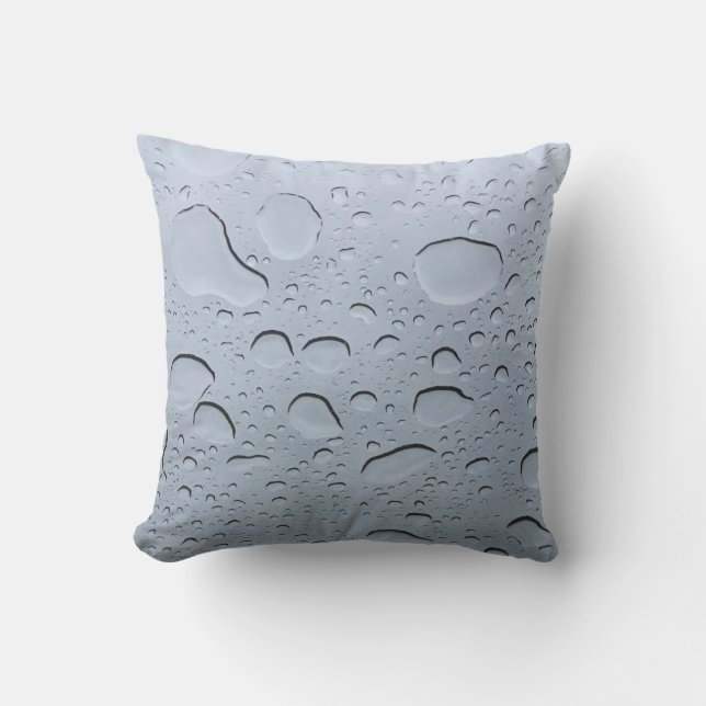 Water Droplet Abstract Drops Crystal Clear Pattern Outdoor Pillow (Front)