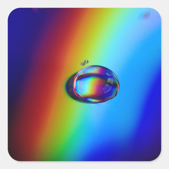 Water Droplet Macro Square Sticker (Front)