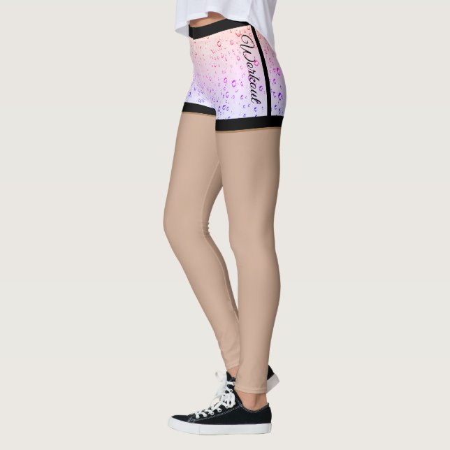 Water droplet shorts pink purple beading leggings (Left)
