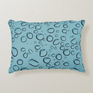 Water droplets accent pillow