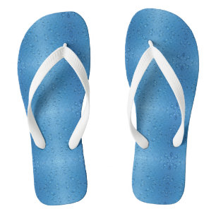 Water Droplets Against Blue Sky Flip Flops