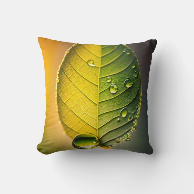 Water Droplets Calm Tranquil Nature Peaceful Free Throw Pillow (Front)