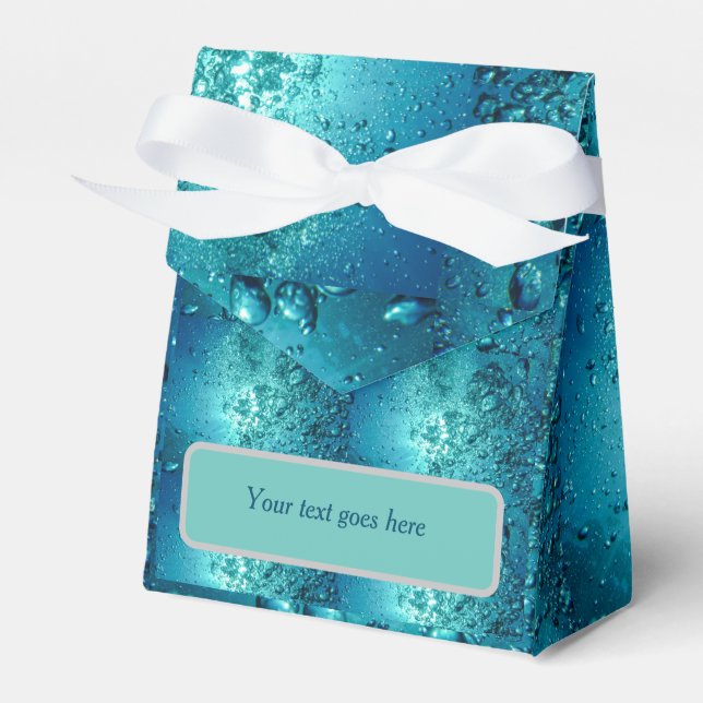 Water droplets favor box you can personalize (Front Side)