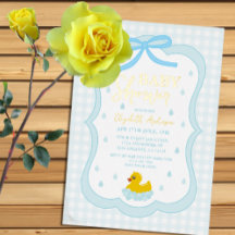 Water Droplets Gingham Boy Baby Shower