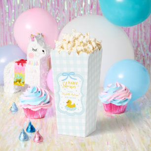 Water Droplets Gingham Boy Baby Shower Favor Box