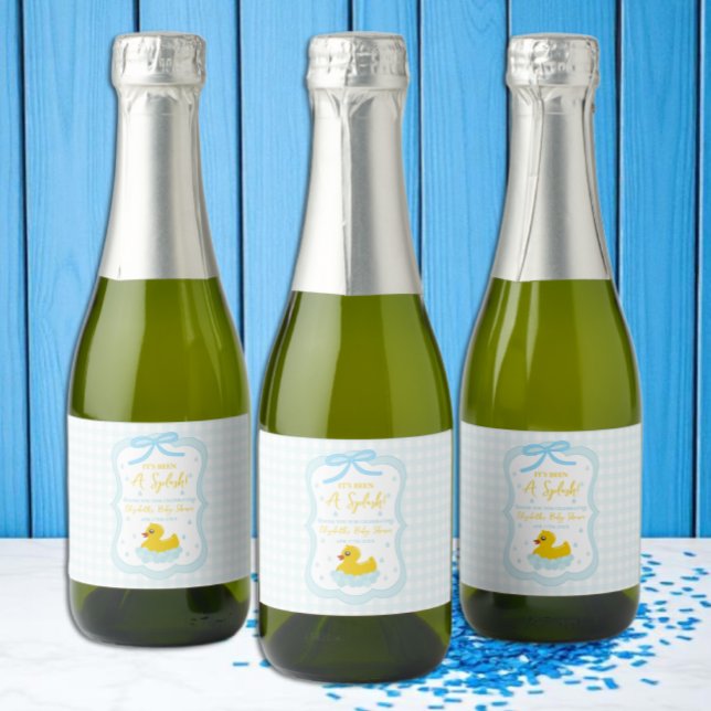Water Droplets Gingham Thank You Drink Label (Creator Uploaded)
