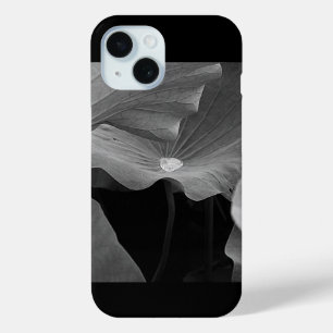 Water droplets landing on lotus leaves iPhone 15 case