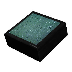 Water Droplets on a Green Background Gift Box