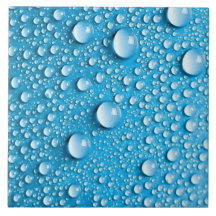 Water Droplets on Blue | Custom Ceramic Tile