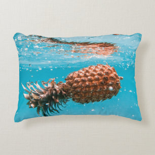 Water droplets on brown plant accent pillow