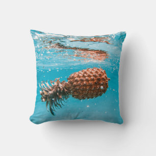 Water droplets on brown plant throw pillow