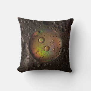 Water droplets on glass panel throw pillow