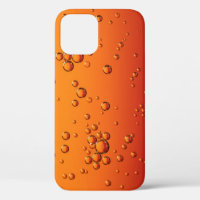 Water droplets on orange surface